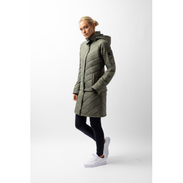 Aurora Damen-Daunenjacke Horze mit abnehmbarem Rock Grüner Käfer Aurora Damen-Daunenjacke Horze mit abnehmbarem Rock Grüner Käfer