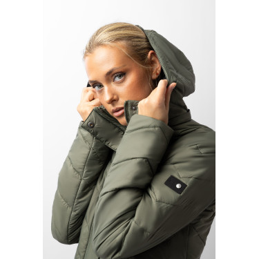 Aurora Damen-Daunenjacke Horze mit abnehmbarem Rock Grüner Käfer Aurora Damen-Daunenjacke Horze mit abnehmbarem Rock Grüner Käfer