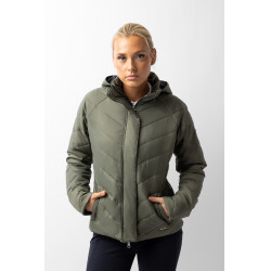 Aurora Damen-Daunenjacke Horze mit abnehmbarem Rock Grüner Käfer Gr&uuml;n