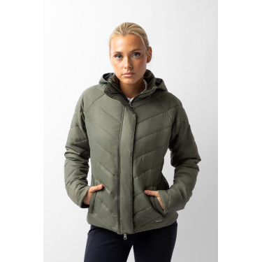 Aurora Damen-Daunenjacke Horze mit abnehmbarem Rock Grüner Käfer Aurora Damen-Daunenjacke Horze mit abnehmbarem Rock Grüner Käfer