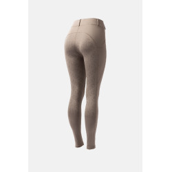 Reitleggings mit Vollbesatz Grip Horze Dea, Damen Morchelbraun