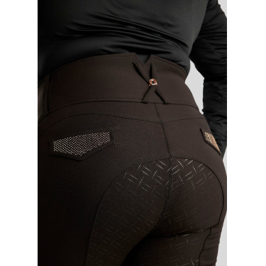 Montar High Waist Reithose Briella Crystal Roségold Curve Full Grip Damen Schwarz