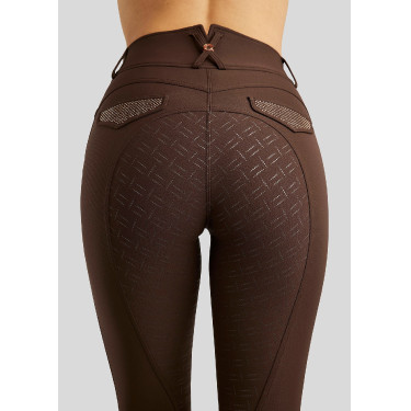 Montar High Waist Reithose Briella Crystal Roségold Curve Full Grip Damen Braun