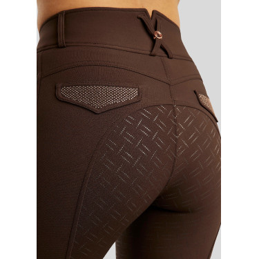 Montar High Waist Reithose Briella Crystal Roségold Curve Full Grip Damen Braun