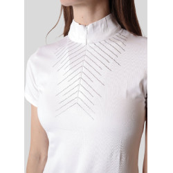 Wettkampf-Poloshirt Montar Bling Kurzarm Damen Weiß Weiß