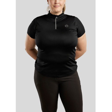 Turnier-Poloshirt Montar Everly Curve Damen Schwarz
