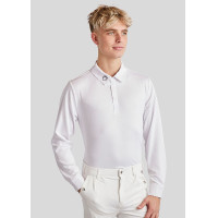 Polo de concours Montar MoWill manches longues femme Blanc