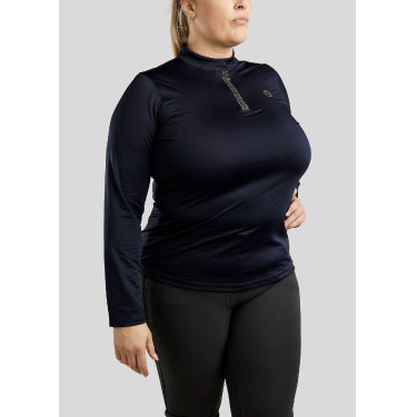 Polo Montar Briella Langarm Crystal Roségold Curve Damen Marine Marineblau