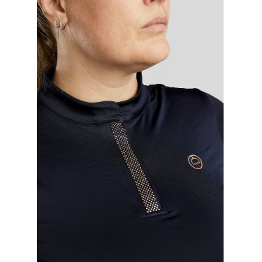 Polo Montar Briella Langarm Crystal Roségold Curve Damen Marine Marineblau
