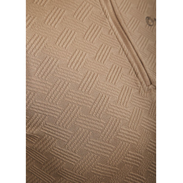 Polo Montar MoCilia Jacquard edel langarm Damen Latté Braun
