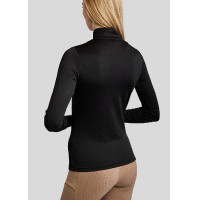 Polo Montar MoCilia Jacquard edel langarm Damen Latté Braun