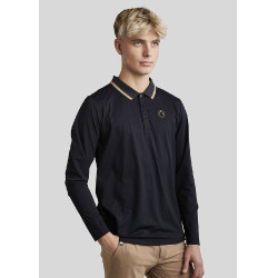 Polo Montar MoDrake Herren mit kontrastierendem Kragen und langen Ärmeln