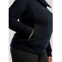 Pullover Montar Naja mit Reißverschluss am Kragen Crystal Roségold Curve Damen Marine Marineblau