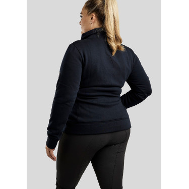 Pullover Montar Naja mit Reißverschluss am Kragen Crystal Roségold Curve Damen Marine Marineblau