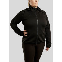 Reißverschluss-Sweatshirt Montar mit Kapuze Liza Damen Curve Schwarz