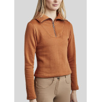 Sweatshirt Montar MoElla quart zip femme Bronze
