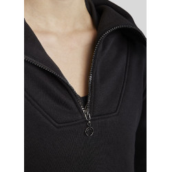 Sweatshirt Montar MoElla Viertelreißverschluss Damen Schwarz