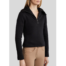 Sweatshirt Montar MoElla Viertelreißverschluss Damen Schwarz