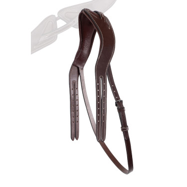 Montar Genickstück passend gegerbtes Leder schwarz/creme Braun Montar Genickstück passend gegerbtes Leder schwarz/creme Braun