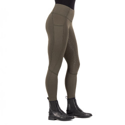 Reitleggings Euro-Star Breez FullGrip Dunkles Öl Braun