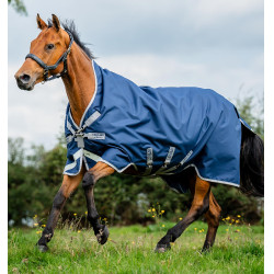 Pferdedecke Horseware High Neck Amigo® Bravo 12 Original 250g 1200D Marine / Titan Grau / Silber Marineblau