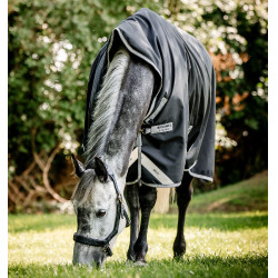 Pferdedecke Horseware High Neck Amigo® Bravo 12 Original 250g 1200D Schwarz / Titan Grau / Silber