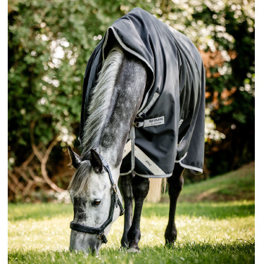 Pferdedecke Horseware High Neck Amigo® Bravo 12 Original 250g 1200D Schwarz / Titan Grau / Silber