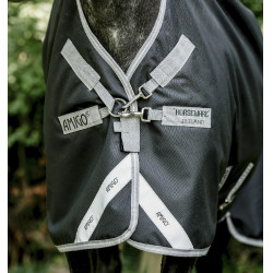 Pferdedecke Horseware High Neck Amigo® Bravo 12 Original 250g 1200D Schwarz / Titan Grau / Silber