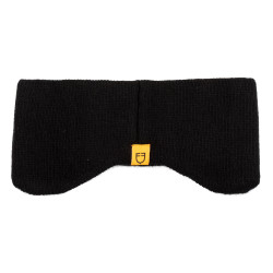 Unisex-Stirnband von Equestro aus Rippstrickwolle mit Ohrenschutz und Logo Schwarz
