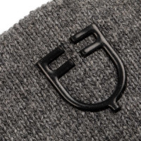 Unisex-Stirnband von Equestro aus Rippstrickwolle mit Ohrenschutz und Logo Schwarz