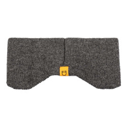 Unisex-Stirnband von Equestro aus Rippstrickwolle mit Ohrenschutz und Logo Mischgrau Unisex-Stirnband von Equestro aus Rippstrickwolle mit Ohrenschutz und Logo Mischgrau