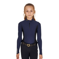 Base Layer Equestro Trainingsshirt mit langen Ärmeln für Mädchen Marineblazer