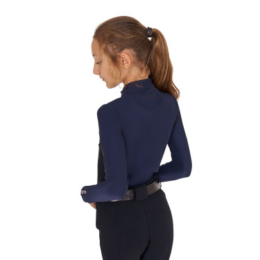 Base Layer Equestro Trainingsshirt mit langen Ärmeln für Mädchen Marineblazer Marineblau