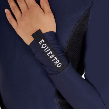 Base Layer Equestro Trainingsshirt mit langen Ärmeln für Mädchen Marineblazer Marineblau