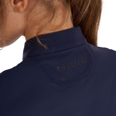 Base Layer Equestro Trainingsshirt mit langen Ärmeln für Mädchen Marineblazer Marineblau