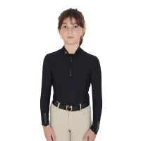 Base Layer Equestro Trainingsshirt mit langen Ärmeln für Mädchen Rosen-Cameo Rosa