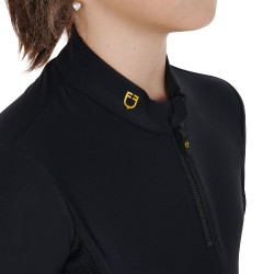 Base Layer Equestro Trainingsshirt mit langen Ärmeln für Mädchen Schwarz