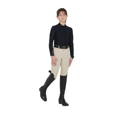 Base Layer Equestro Trainingsshirt mit langen Ärmeln für Mädchen Schwarz