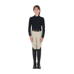Base Layer Equestro Trainingsshirt mit langen Ärmeln für Mädchen Schwarz