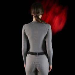 Damen-Baselayer mit langen Ärmeln Equestro Ridertechnology Spottdrossel Grau