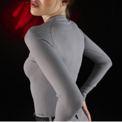 Damen-Baselayer mit langen Ärmeln Equestro Ridertechnology Spottdrossel Grau