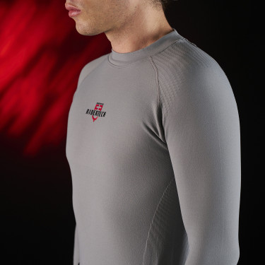 Base Layer Herren langarm Equestro Ridertechnology Spottdrossel Grau