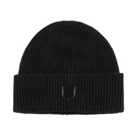 Unisex-Strickmütze aus Wolle von Equestro Schwarz