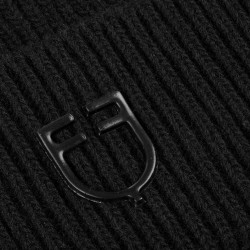 Unisex-Strickmütze aus Wolle von Equestro Schwarz
