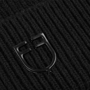 Unisex-Strickmütze aus Wolle von Equestro Schwarz