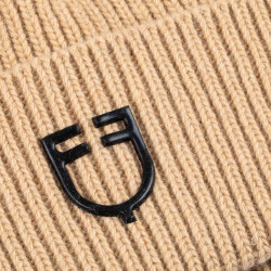 Unisex-Strickmütze aus Wolle von Equestro Kamel Braun