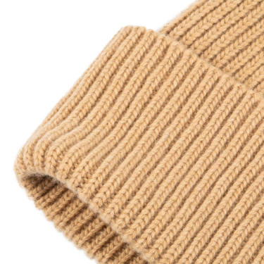 Unisex-Strickmütze aus Wolle von Equestro Kamel Braun