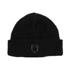 Unisex-Mütze Equestro aus gerippter Wolle mit Logo