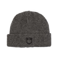 Unisex-Mütze Equestro aus gerippter Wolle mit Logo Mischgrau Unisex-Mütze Equestro aus gerippter Wolle mit Logo Mischgrau