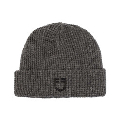 Unisex-Mütze Equestro aus gerippter Wolle mit Logo Mischgrau